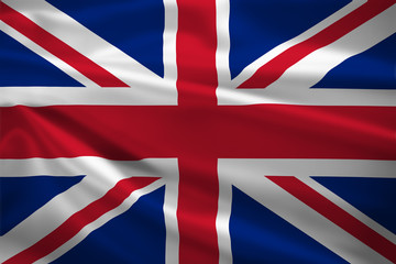 United Kingdom flag blowing in the wind