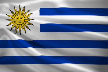 Fototapeta premium Uruguay flag blowing in the wind