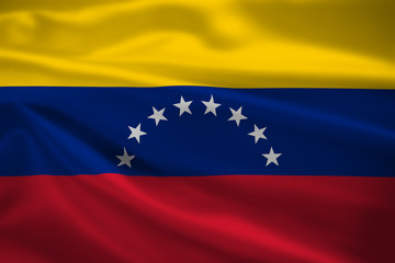 Venezuela flag blowing in the wind