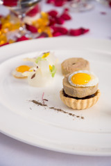 Foie gras dish food in French style