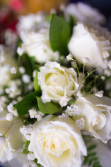 Obraz na płótnie Canvas Bouquet of white rose flowers