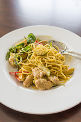 Spaghetti keaw whan, Thai style green curry noodle