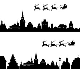 Santa sleigh silhouette