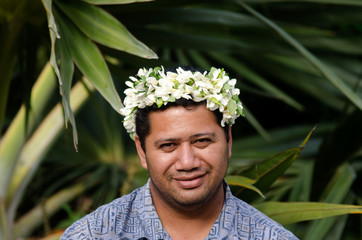 Portrait of Polynesian Pacific Island Tahitian mature man Aituta - Powered by Adobe