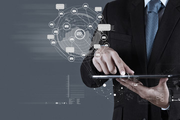 businessman working with new modern computer show social network