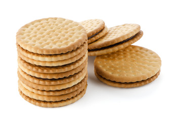 Sandwich biscuits with chocolate filling