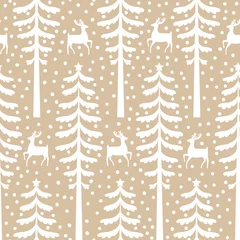 Behang Kerstmis naadloos patroon © tets