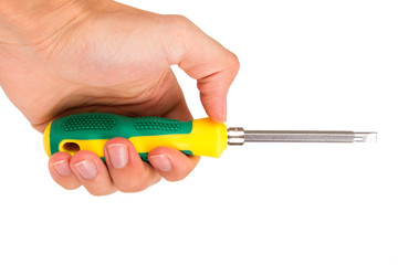 Screwdriver Holding by Hand