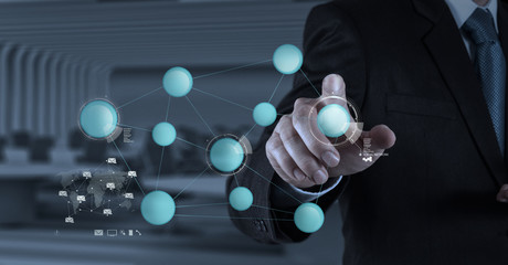 businessman working with new modern computer show social network