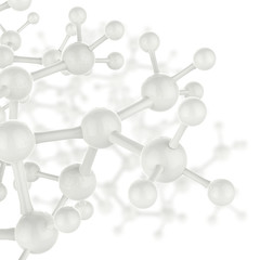 Molecule white color 3d as concept