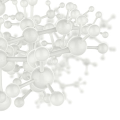 Molecule white color 3d as concept