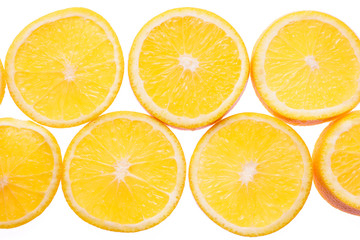 Fototapeta premium Abstract background with citrus-fruit of orange slices. Closeup.