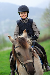 Horse and lovely equestrian girl