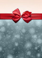 Christmas background with red bow.