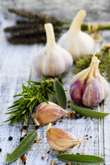 Garlic, herbs and spices