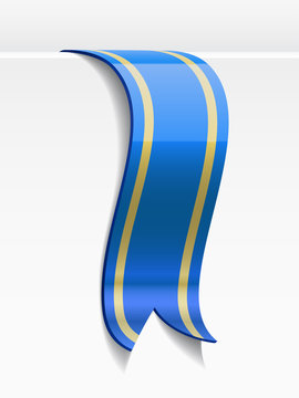 Blue bookmark decoration ribbon