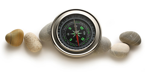 Compass and sea stones