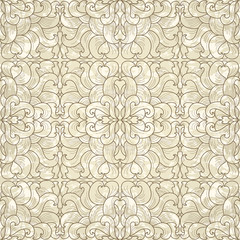 Seamless floral pattern on antique paper