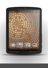 Tablet Pc With Mosaic Wallpaper.