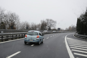 bad weather on the motorway