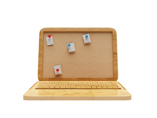 3D drewniany laptop