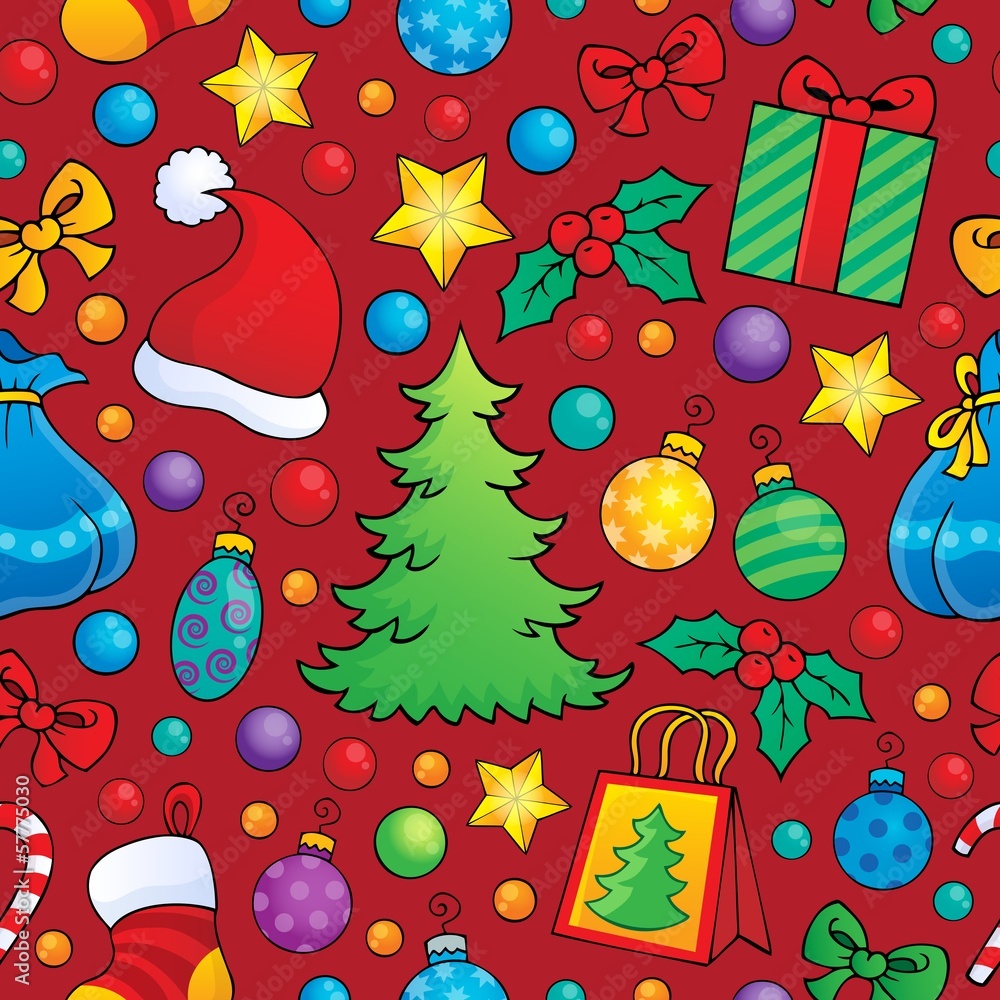 Wall mural Christmas seamless background 1