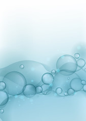 Blue Glowing Bubbles Background.