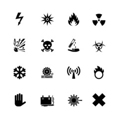 vector warning hazard signs set