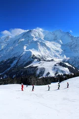 Papier Peint photo autocollant Mont Blanc France - Mont-blanc (cours de ski au Prarion)