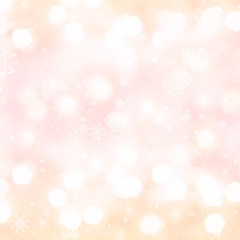 Golden Abstract Christmas background with glowing magic bokeh an