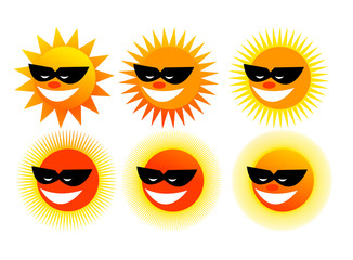 Collection of suns design Suns icons