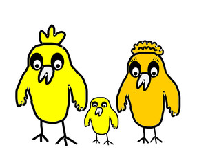 Cute birds in vector