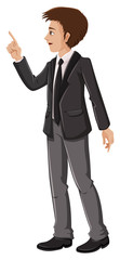 A businessman pointing