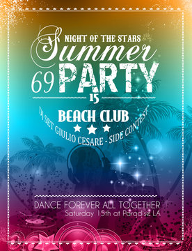 Beach Party Flyer for your latin music event
