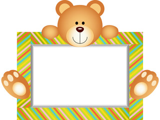 Obraz na płótnie Canvas Teddy Bear With Blank Label