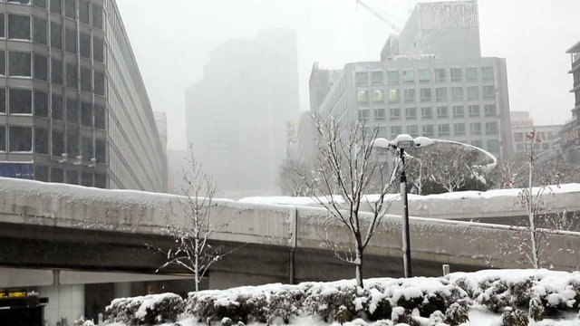 東京大雪（2013年1月14日）　新宿駅前