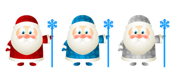 Set of cute Santa characters