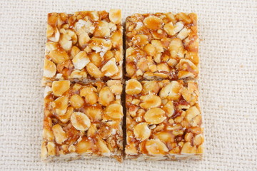 Honey bars with peanuts