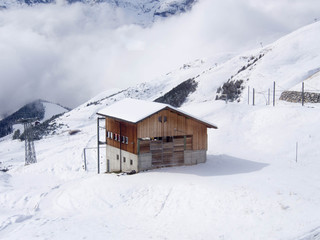 Home on snow at jungfraujoch,Switze rland