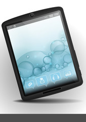 Tablet Pc With Bubble Background.