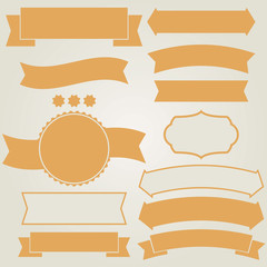 Set of retro ribbons