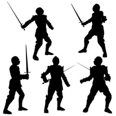 Medieval Knight Silhouettes - 1