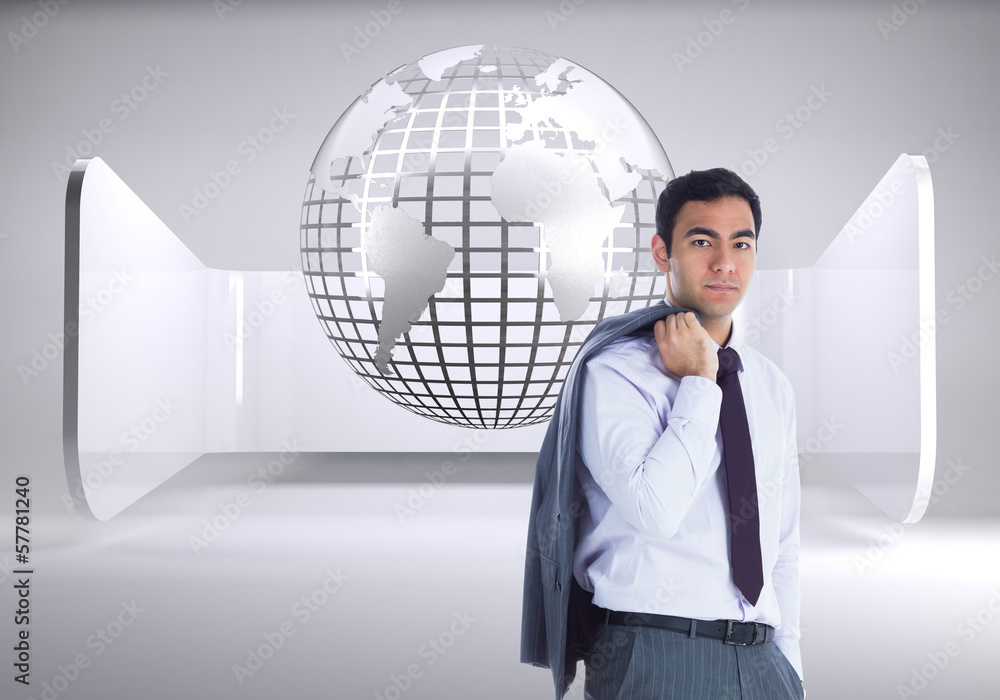 Aufkleber composite image of unsmiling businessman standing