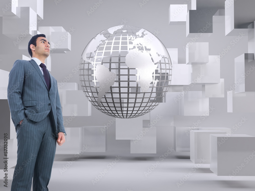 Aufkleber composite image of unsmiling businessman standing