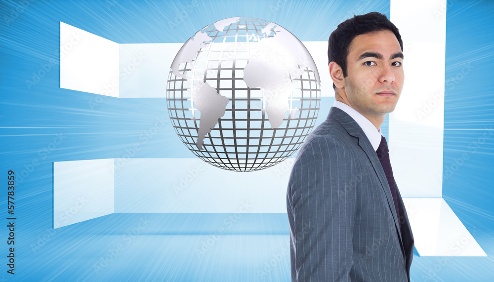 Aufkleber composite image of unsmiling businessman standing