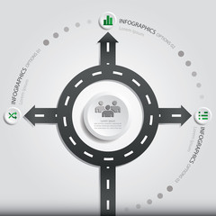 Street Road & Sign Infographics Design Template