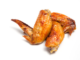 grill chicken wings close up isolated