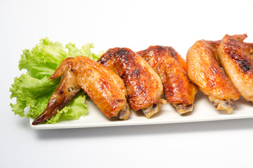 grill chicken wings close up