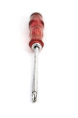 Used screwdriver isolated on white