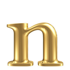 Golden matt lowercase letter n, jewellery font collection